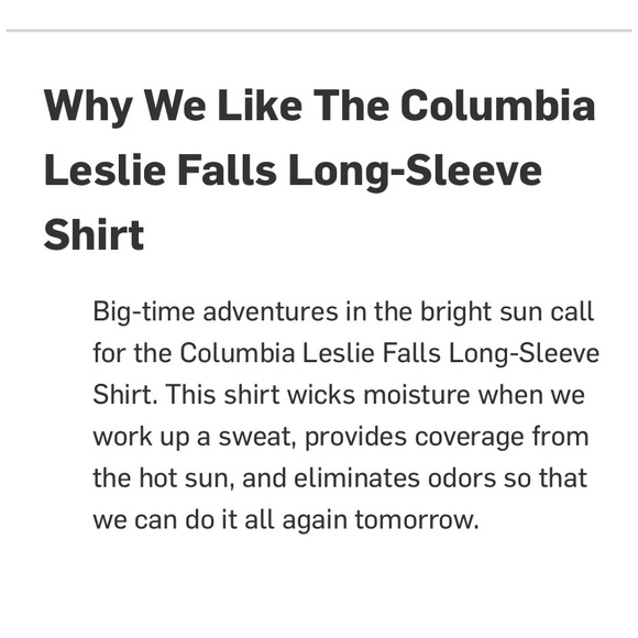 Columbia Leslie Falls Long-Sleeved Shirt S NWT - Picture 10 of 13
